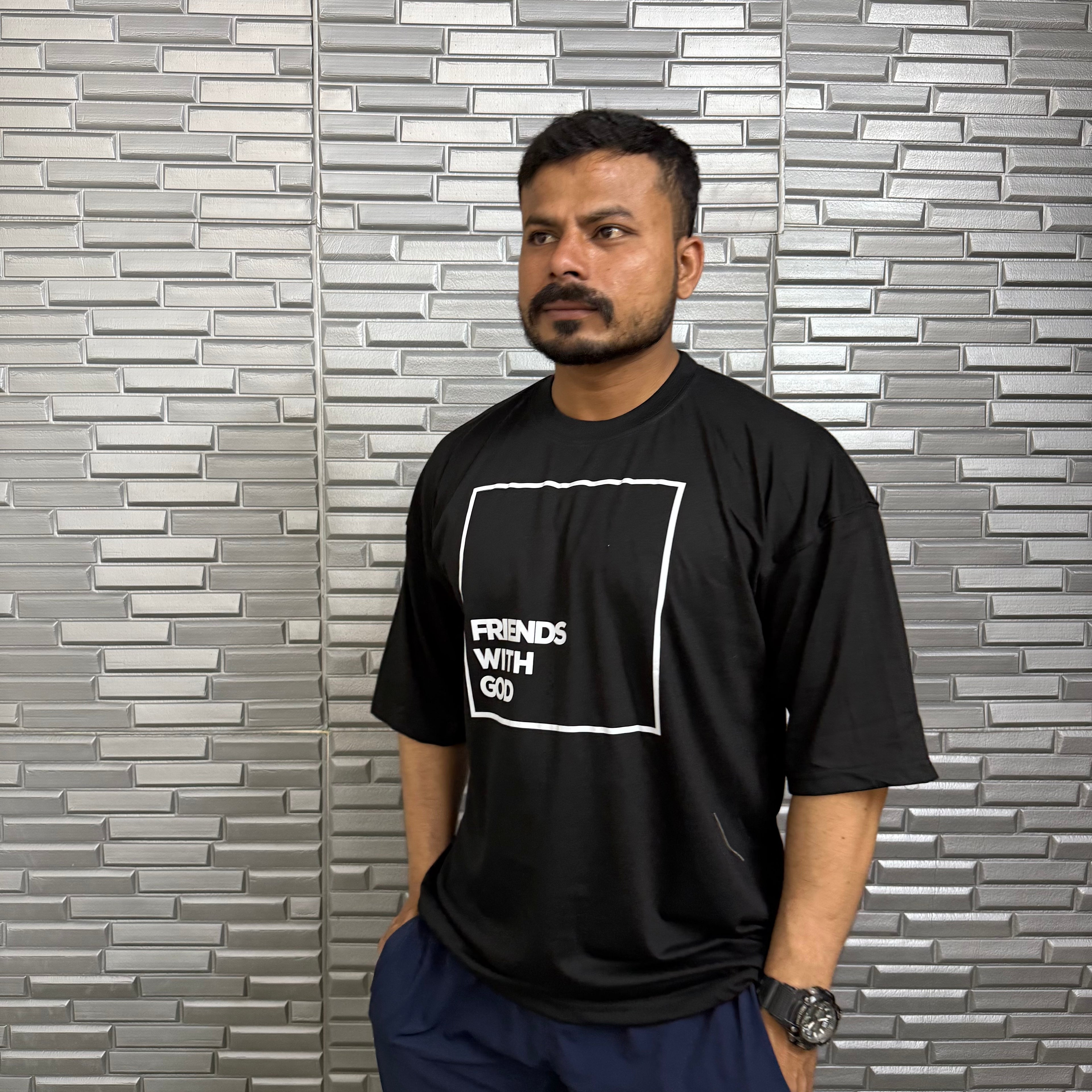 Friends With God | OverSized T-Shirt | BHURI