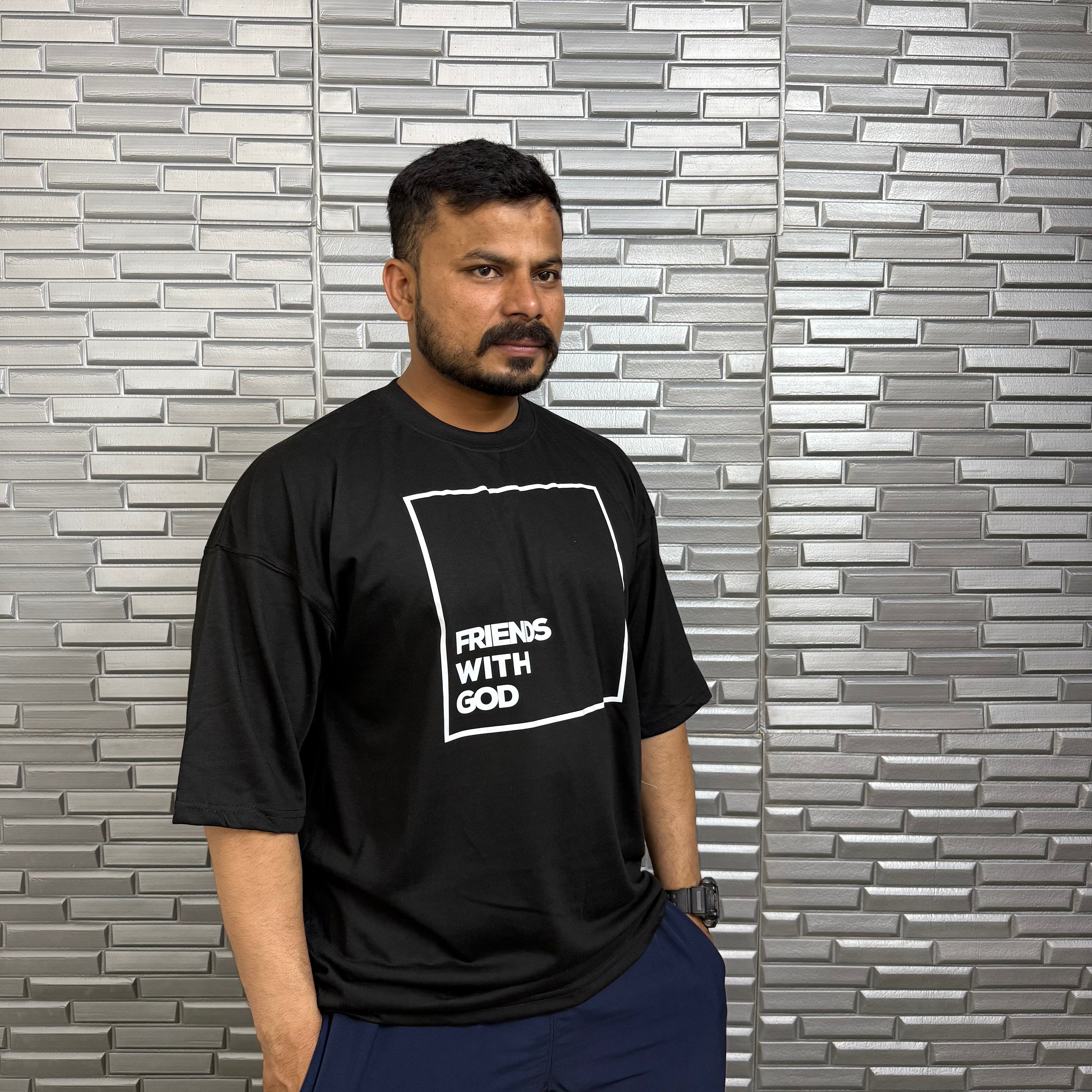 Friends With God | OverSized T-Shirt | BHURI